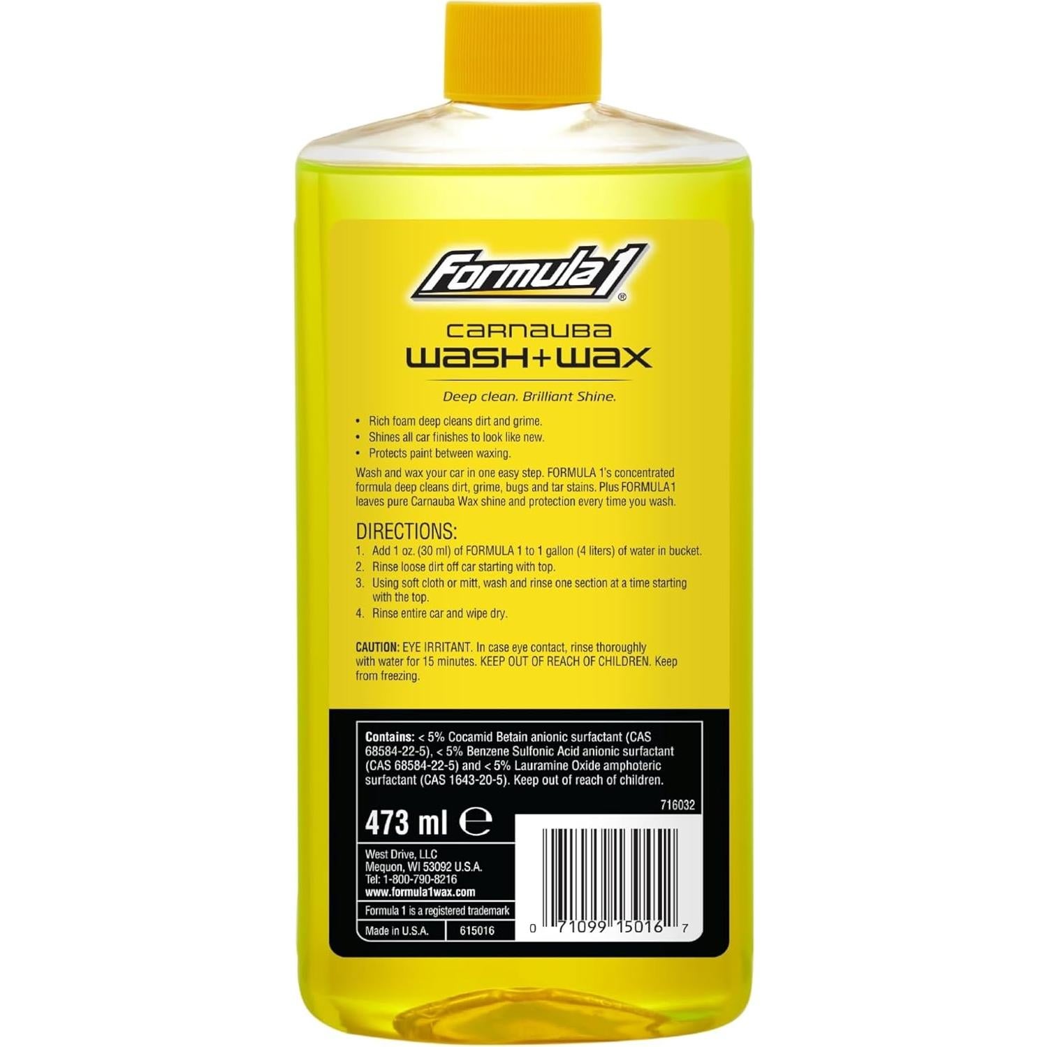 Lavado y Cera de Carnauba Formula 1 473.2 ml - Limpieza Brillante