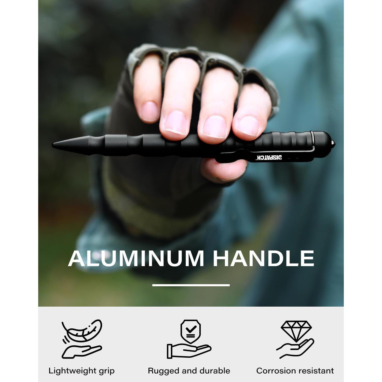 Bolígrafo Táctico Militar Dispatch EDC con Rompevidrios y Luz LED