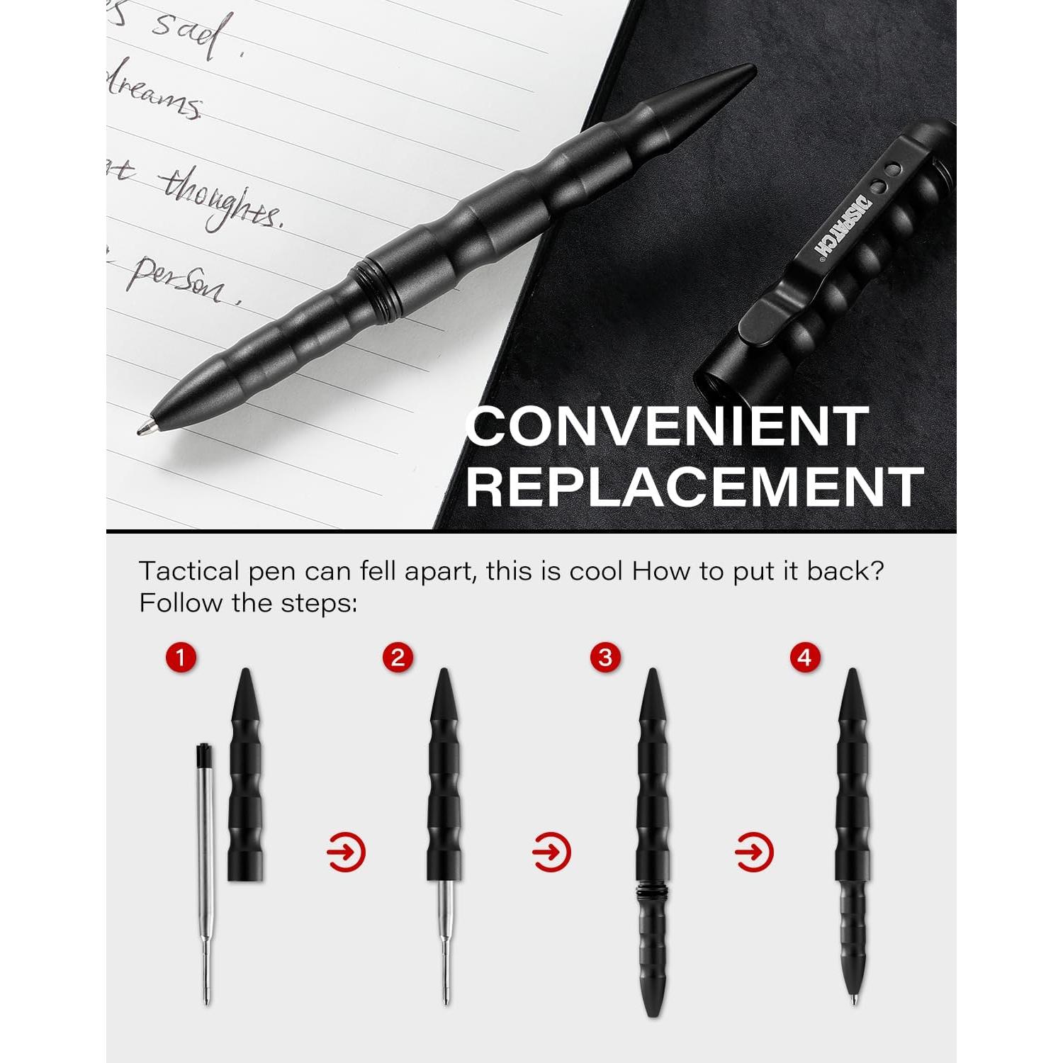 Bolígrafo Táctico Militar Dispatch EDC con Rompevidrios y Luz LED