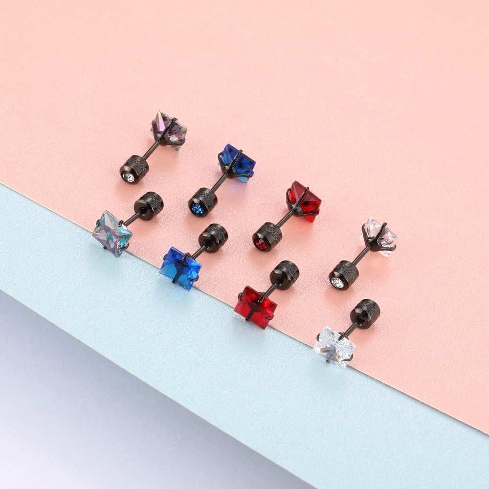 Pendientes Hopply Acero Inoxidable Quirúrgico 6mm 4 Pares