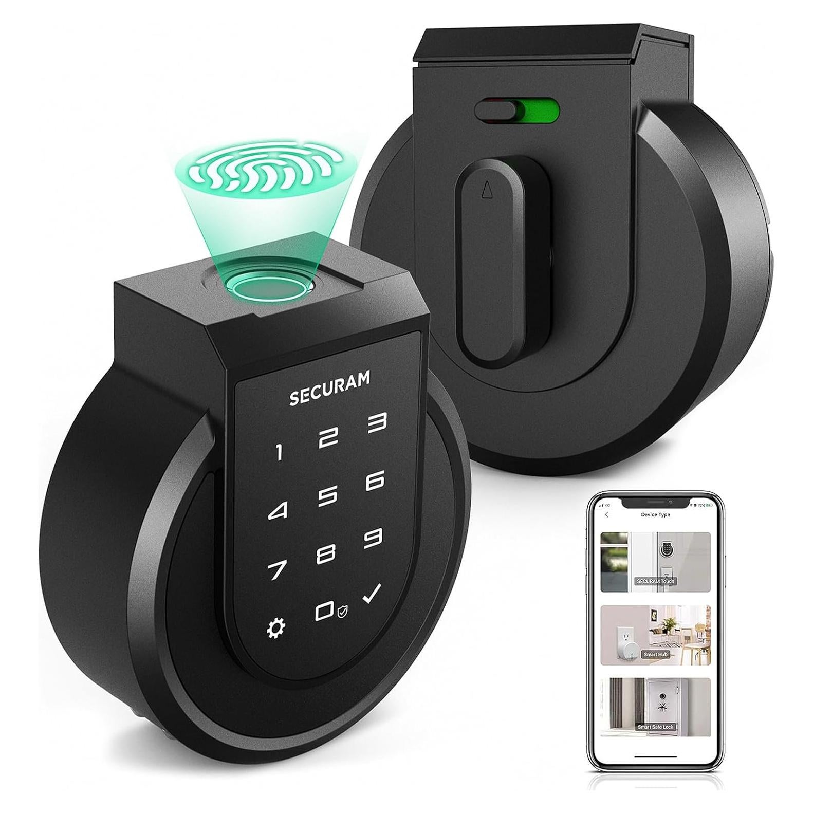 Cerradura Inteligente SECURAM Touch Biométrica Bluetooth Negra