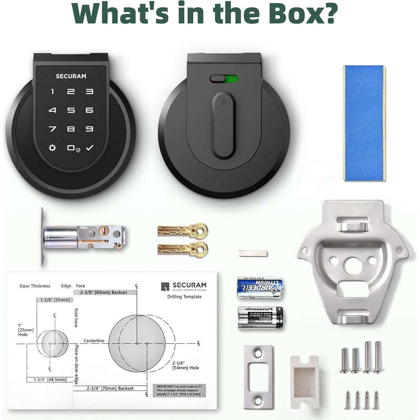 Cerradura Inteligente SECURAM Touch Biométrica Bluetooth Negra