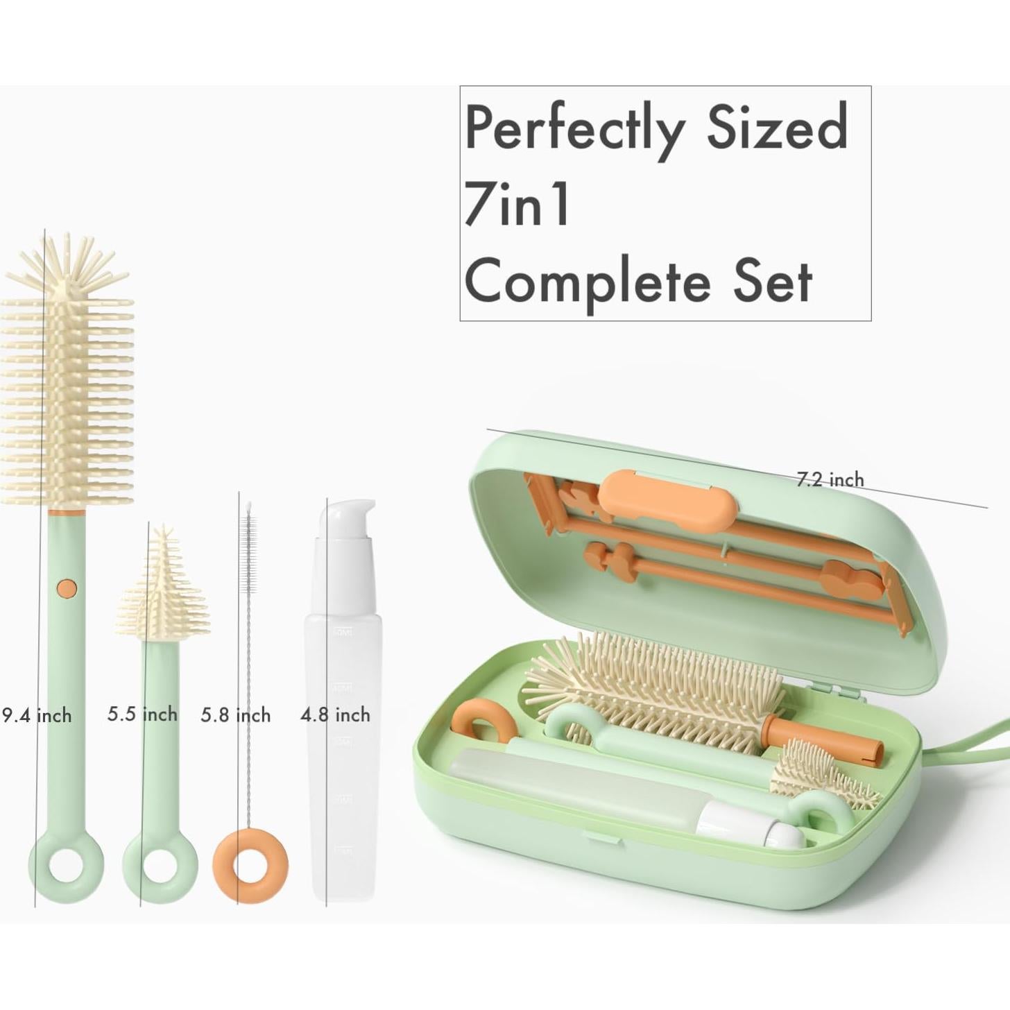 Kit de Limpieza 7 en 1 Northway para Botellas de Bebé Verde