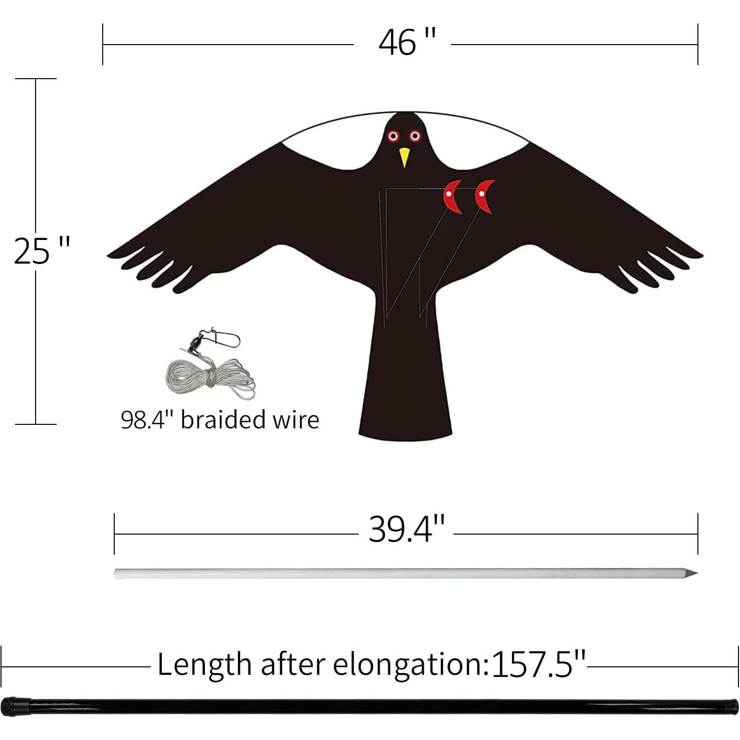 Cometa Ahuyentadora de Aves eyijklzo QN-HN 4m Nylon