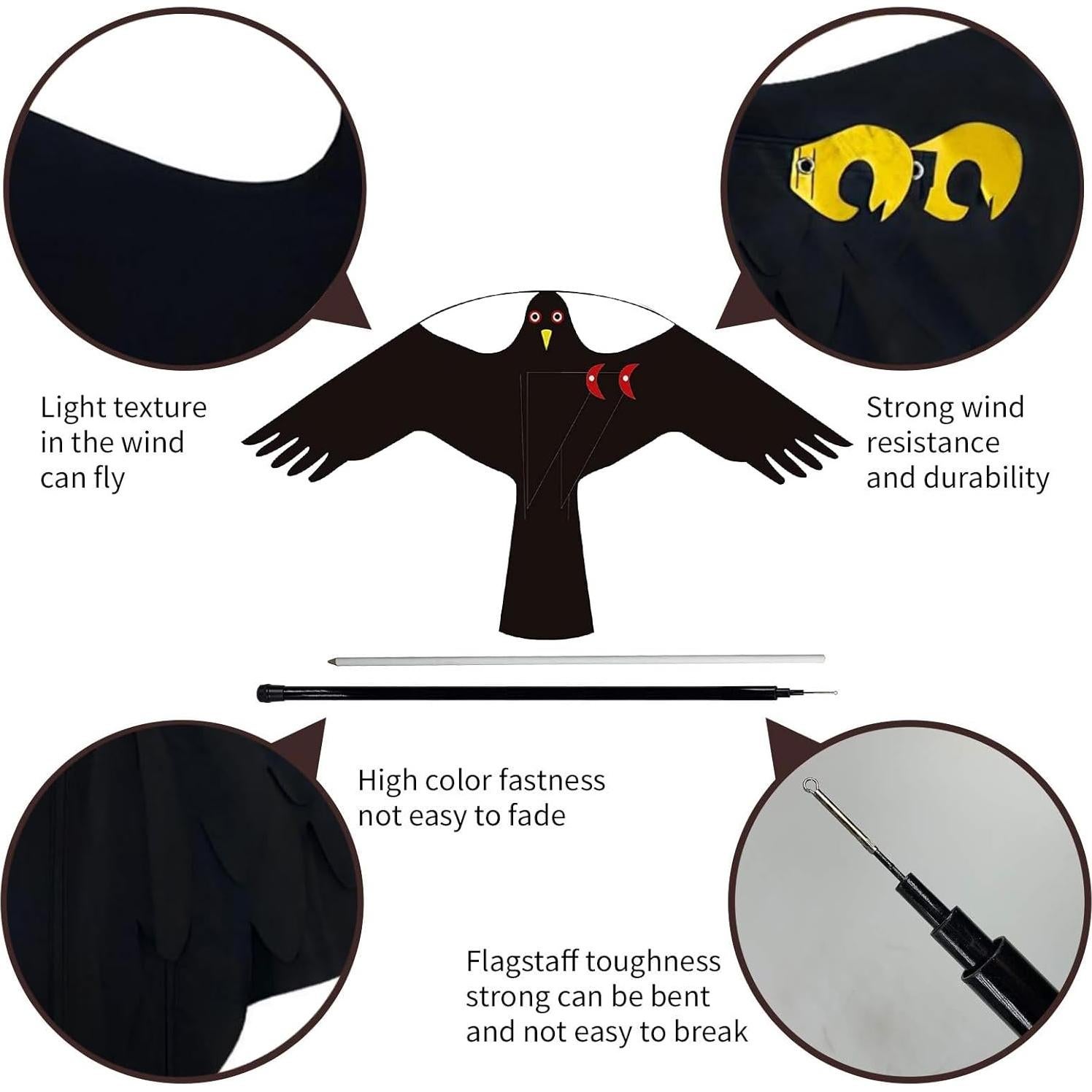 Cometa Ahuyentadora de Aves eyijklzo QN-HN 4m Nylon