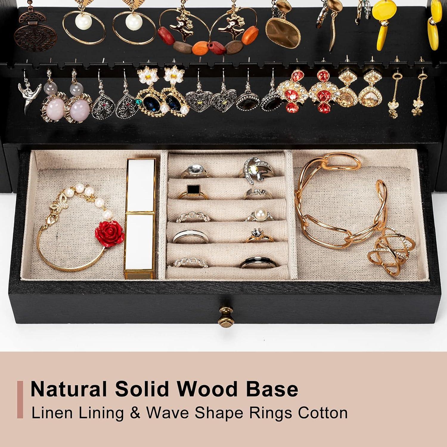 Organizador de Joyería Pinzoveco Negro 5 Capas para Pendientes