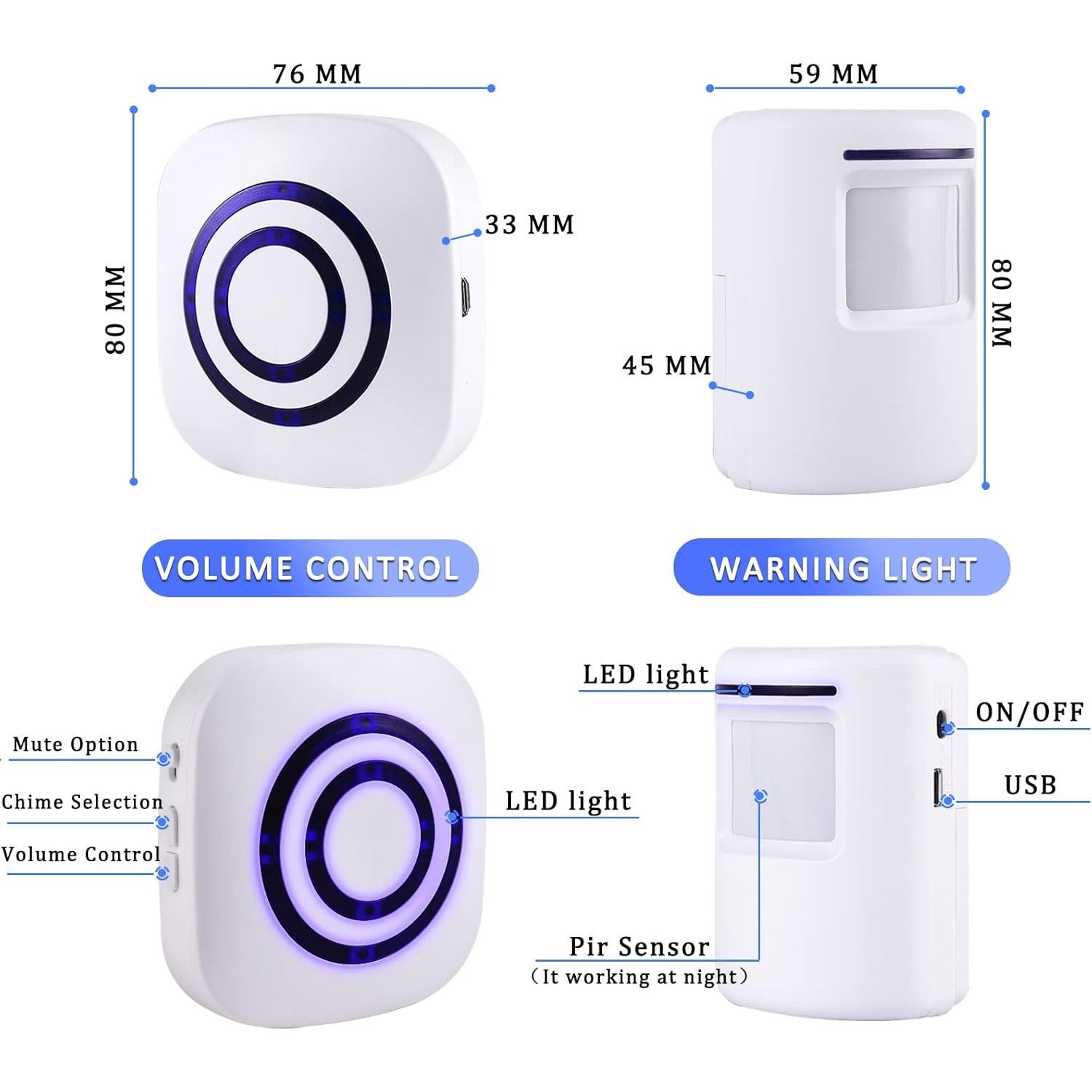 Sistema de Alarma Inalámbrica Shaogax con 2 Sensores PIR
