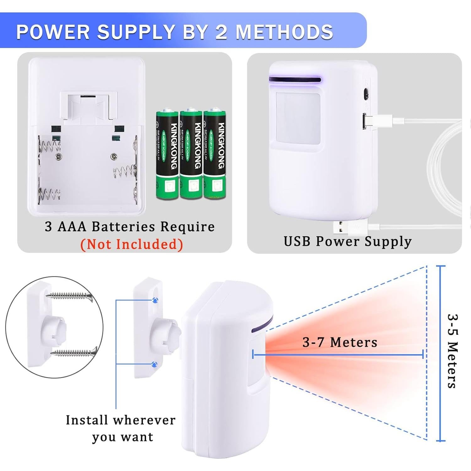 Sistema de Alarma Inalámbrica Shaogax con 2 Sensores PIR