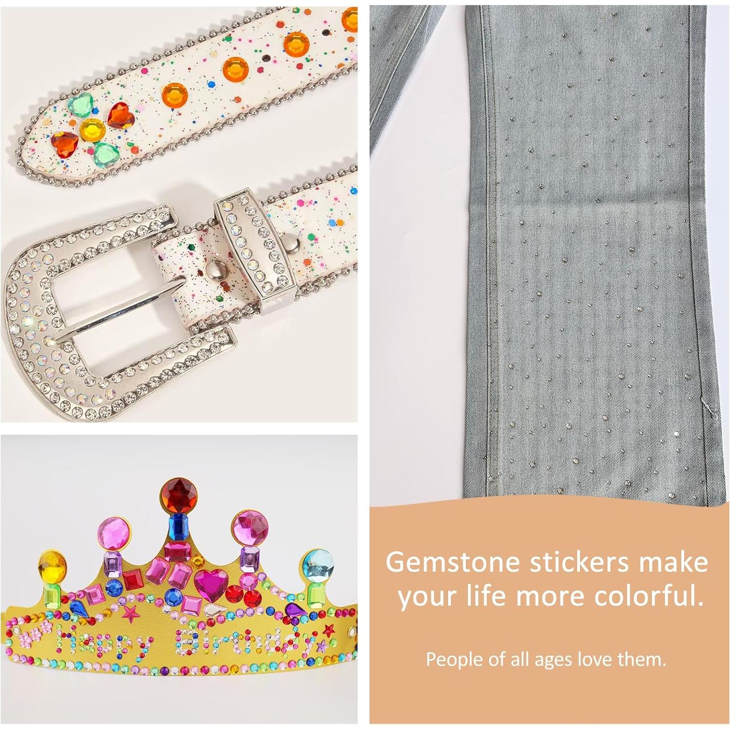 3500 Stickers de Gemas Autoadhesivas PFPNEZR para Manualidades