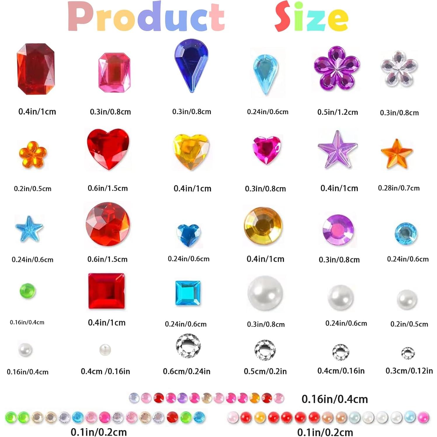 3500 Stickers de Gemas Autoadhesivas PFPNEZR para Manualidades