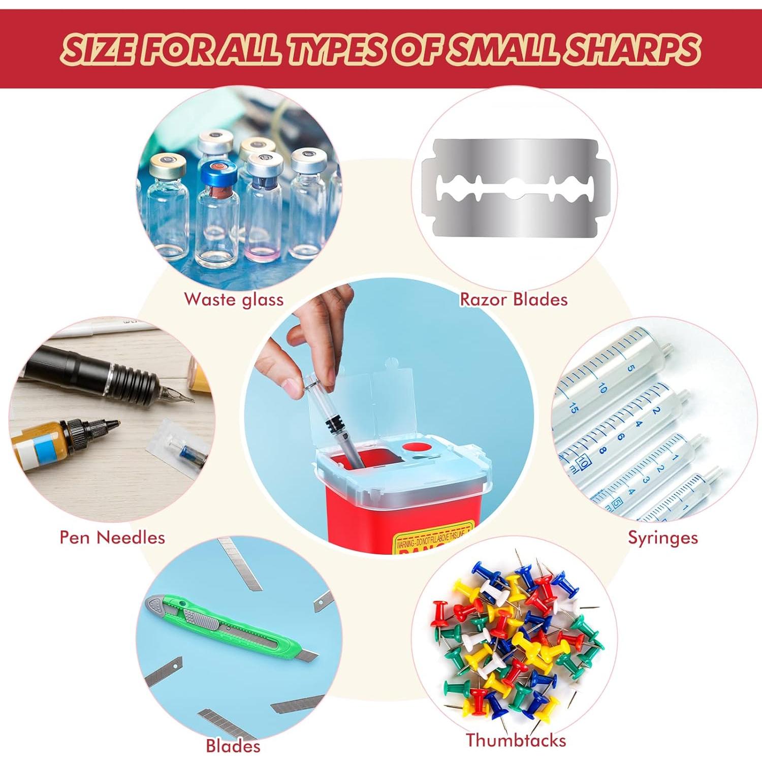 10 Contenedores de Desechos Cortantes Chumia 0.95L Rojo