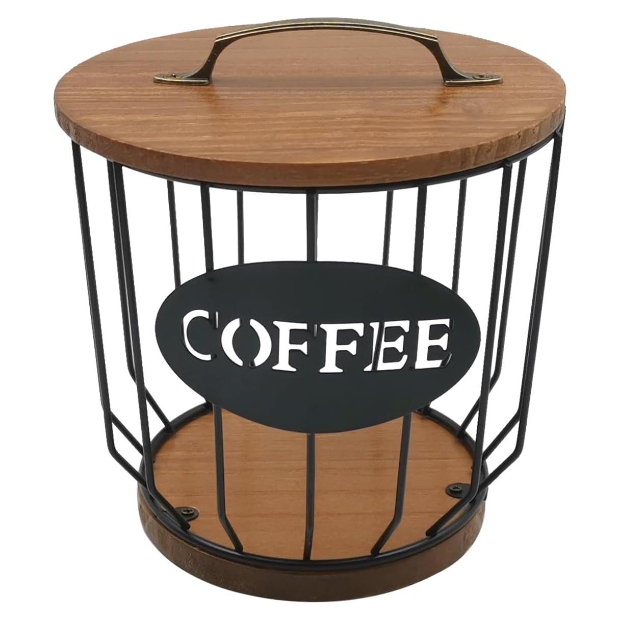 Soporte Redondo para Cápsulas de Café MFBJXC con Tapa Negro