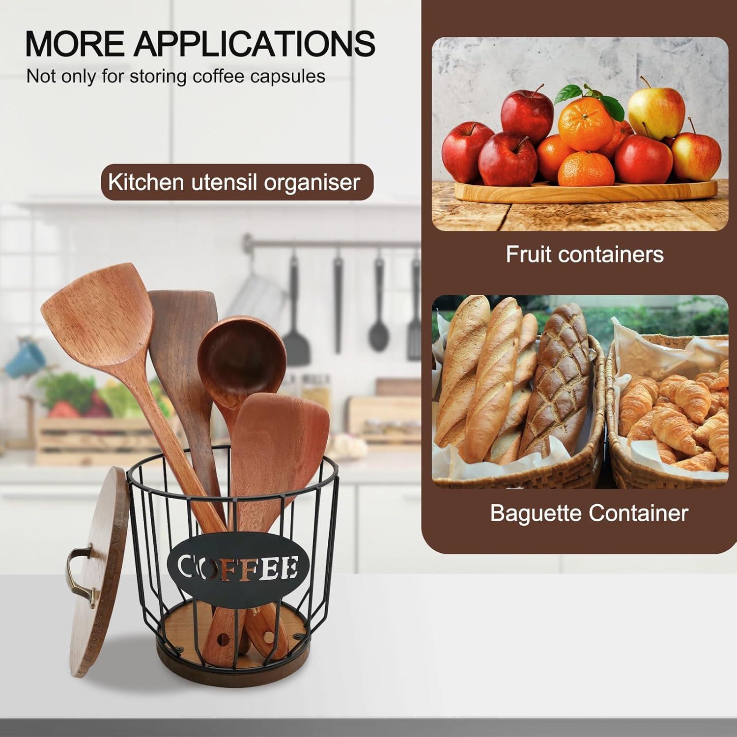 Soporte Redondo para Cápsulas de Café MFBJXC con Tapa Negro