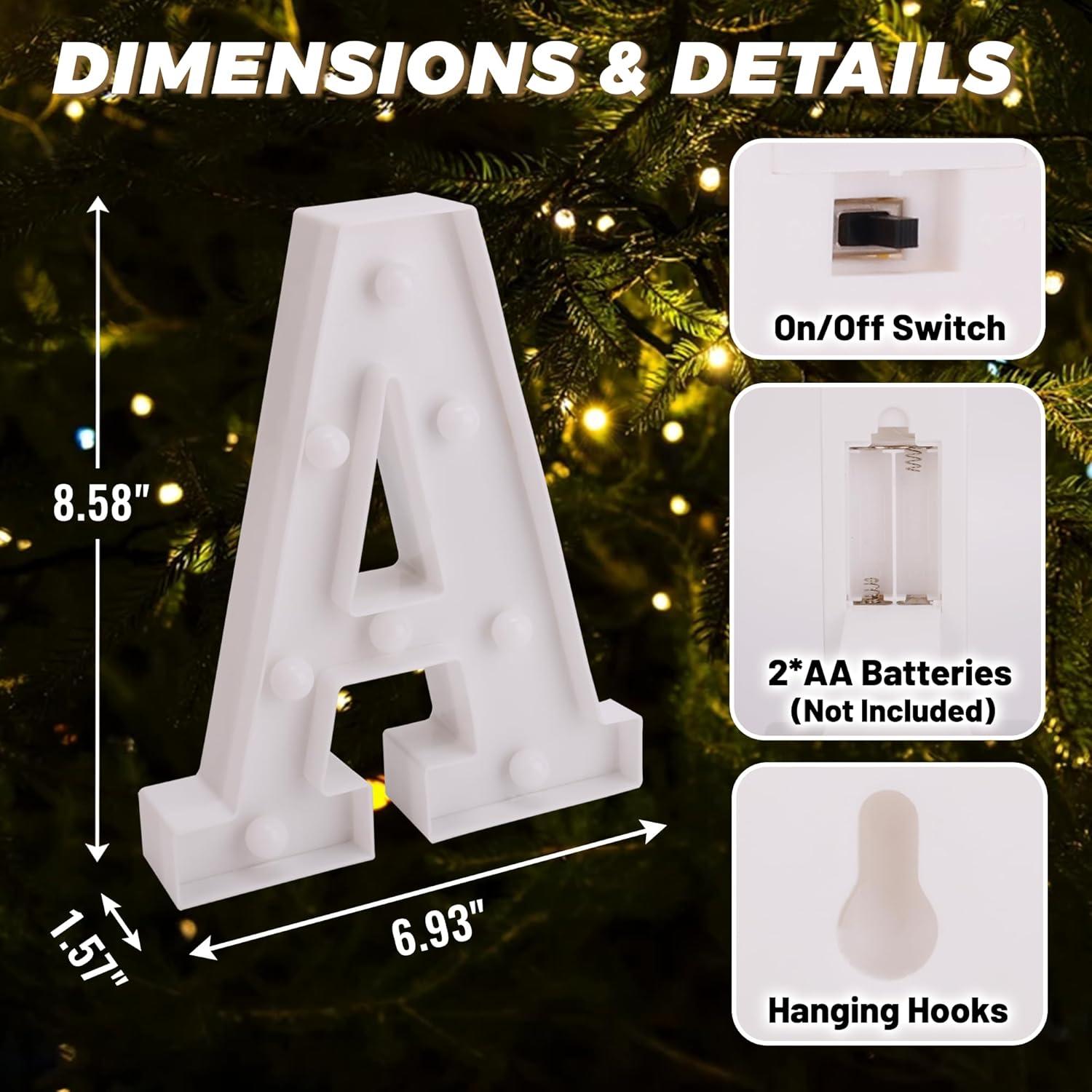 Luz LED Decorativa Letra A TEHIBIEN - Iluminación para Fiestas