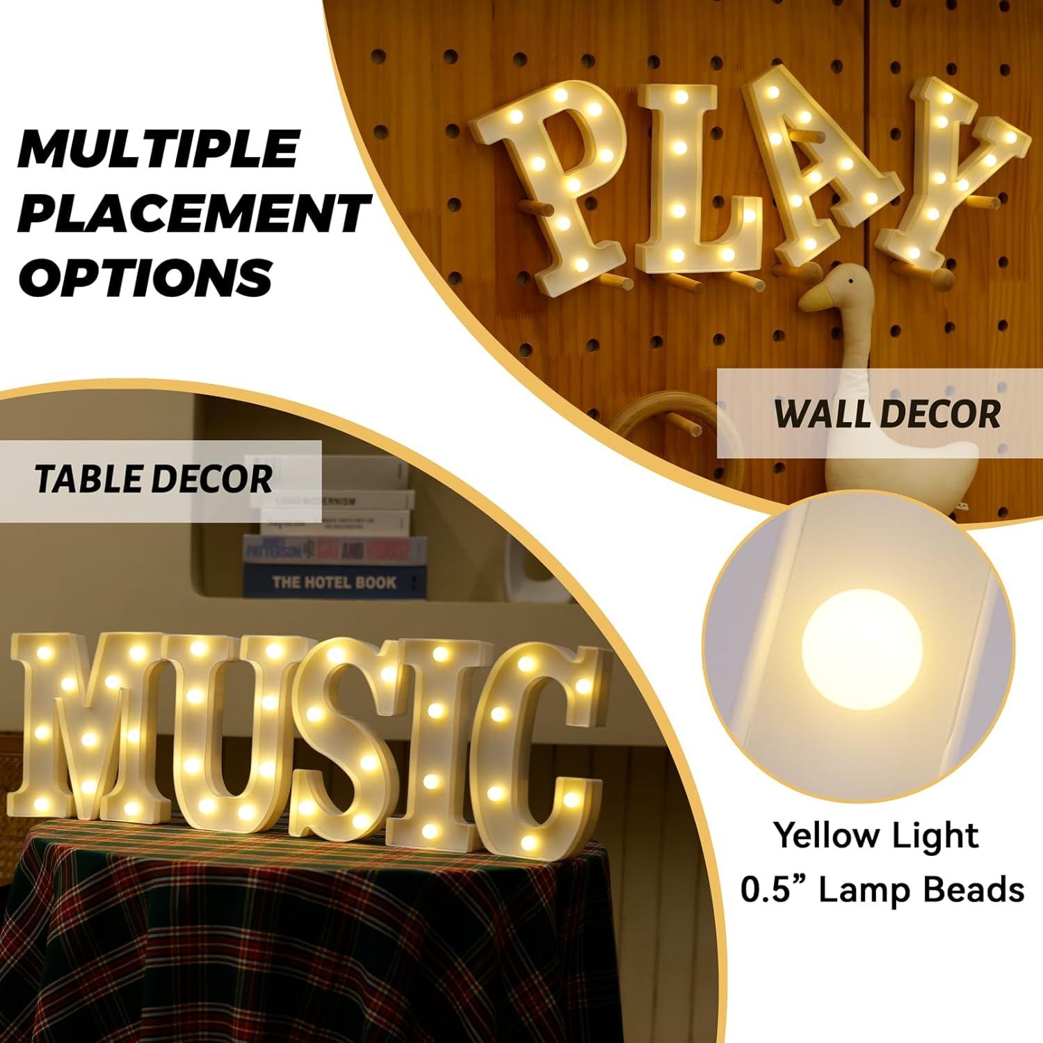 Luz LED Decorativa Letra A TEHIBIEN - Iluminación para Fiestas