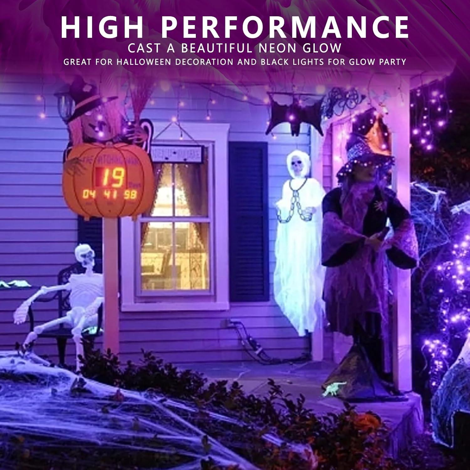 Paquete de 2 bombillas LED luz negra Gonhom 9W E26 110V