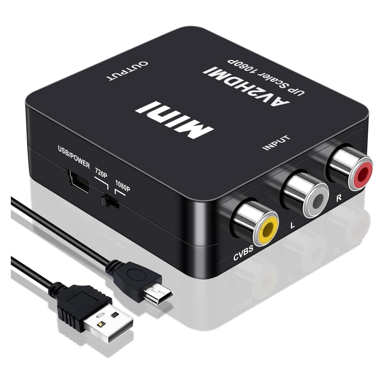 Convertidor RCA a HDMI Meliya 1080P AV a HDMI para TV y Consolas