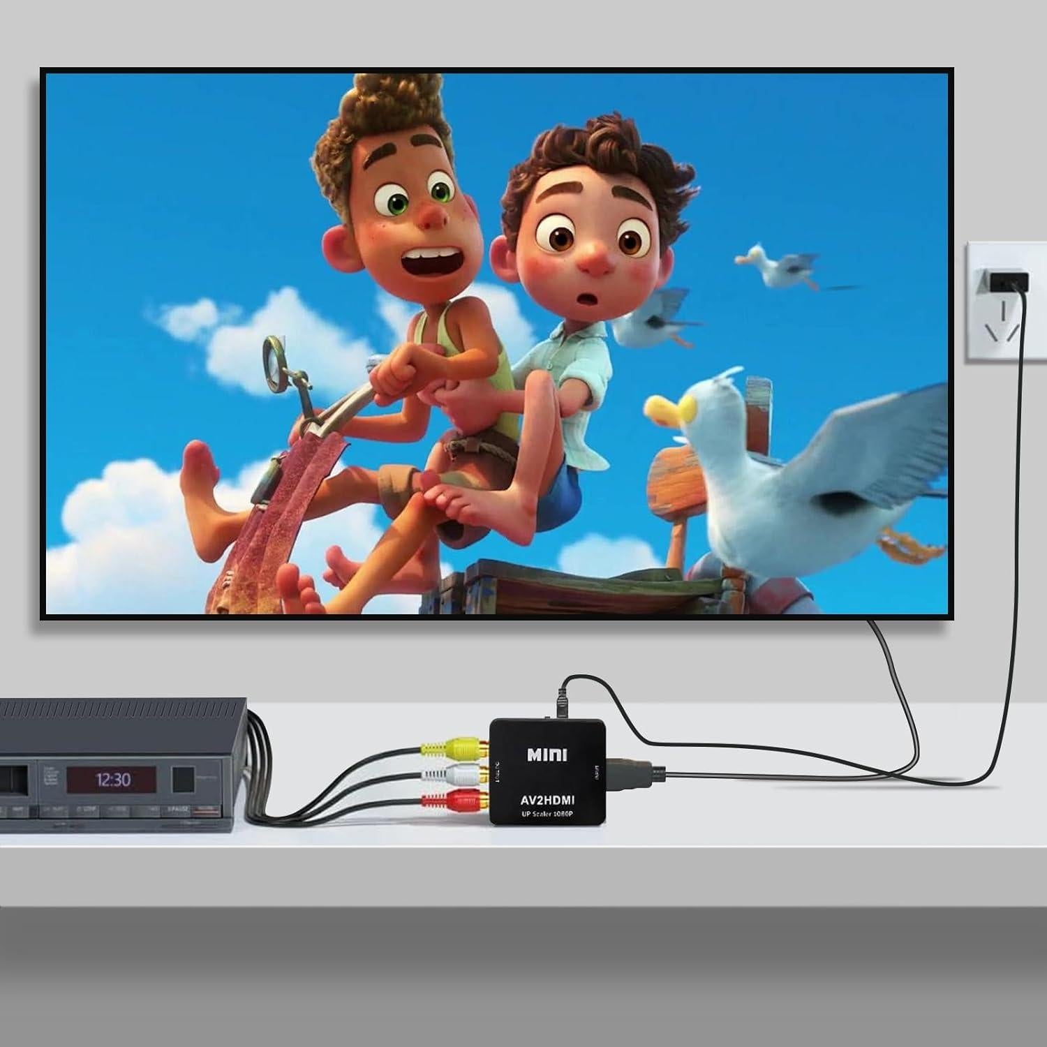 Convertidor RCA a HDMI Meliya 1080P AV a HDMI para TV y Consolas