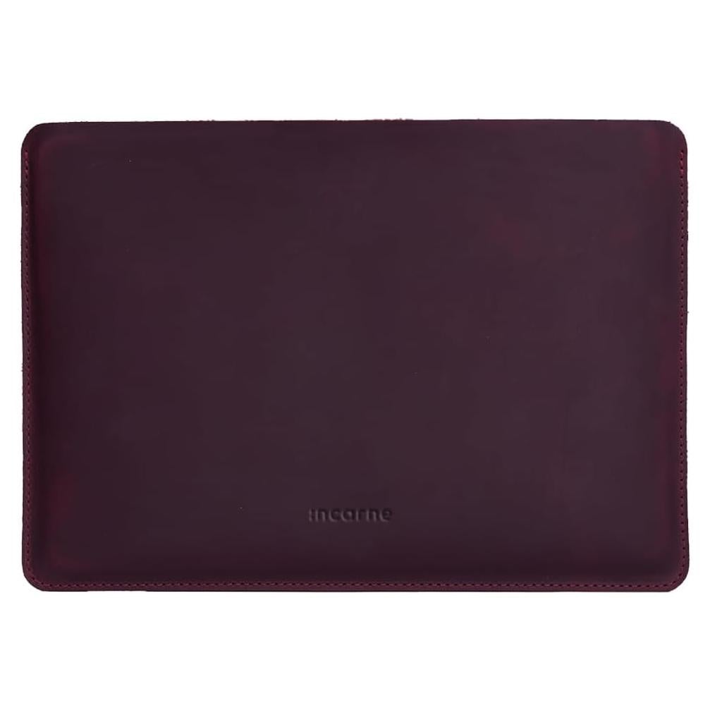 Funda de Laptop de Cuero INCARNE para MacBook Pro 14" Burdeos