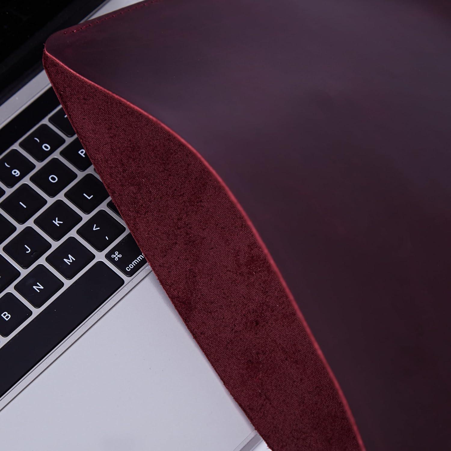 Funda de Laptop de Cuero INCARNE para MacBook Pro 14" Burdeos
