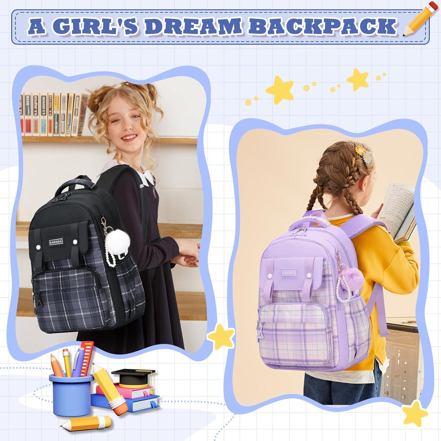 Mochila Escolar para Niñas MUSEVOS Kawaii 21L Negra