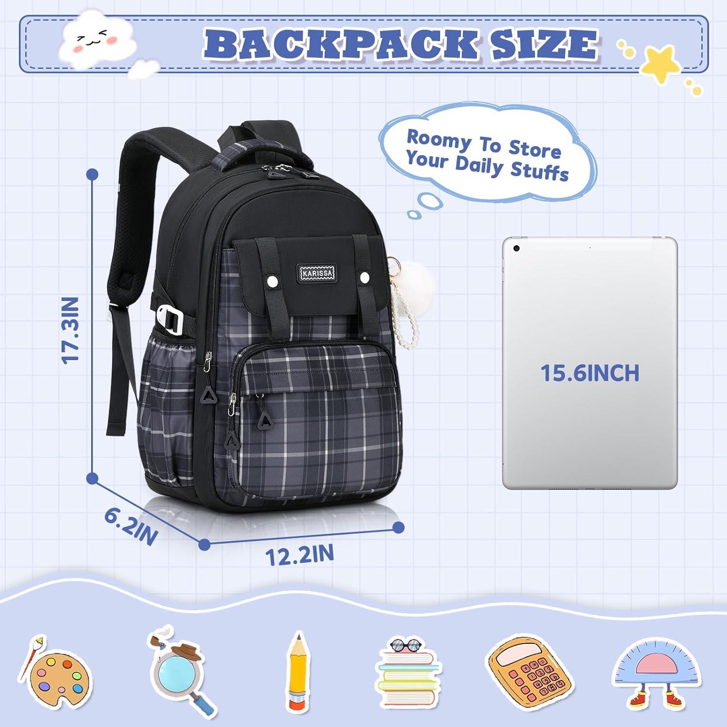 Mochila Escolar para Niñas MUSEVOS Kawaii 21L Negra