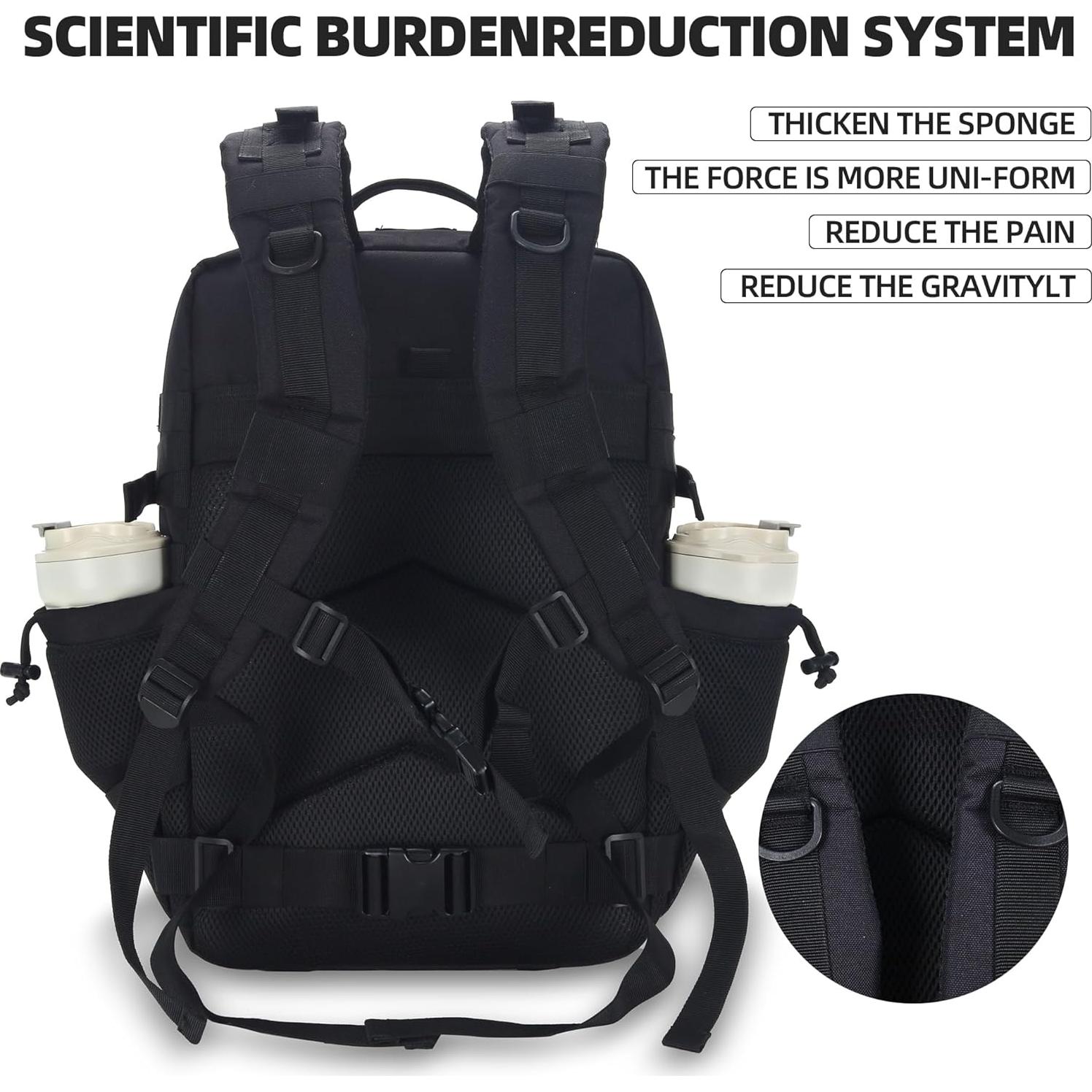 Mochila Táctica de Asalto 45L Impermeable Verde Oscuro