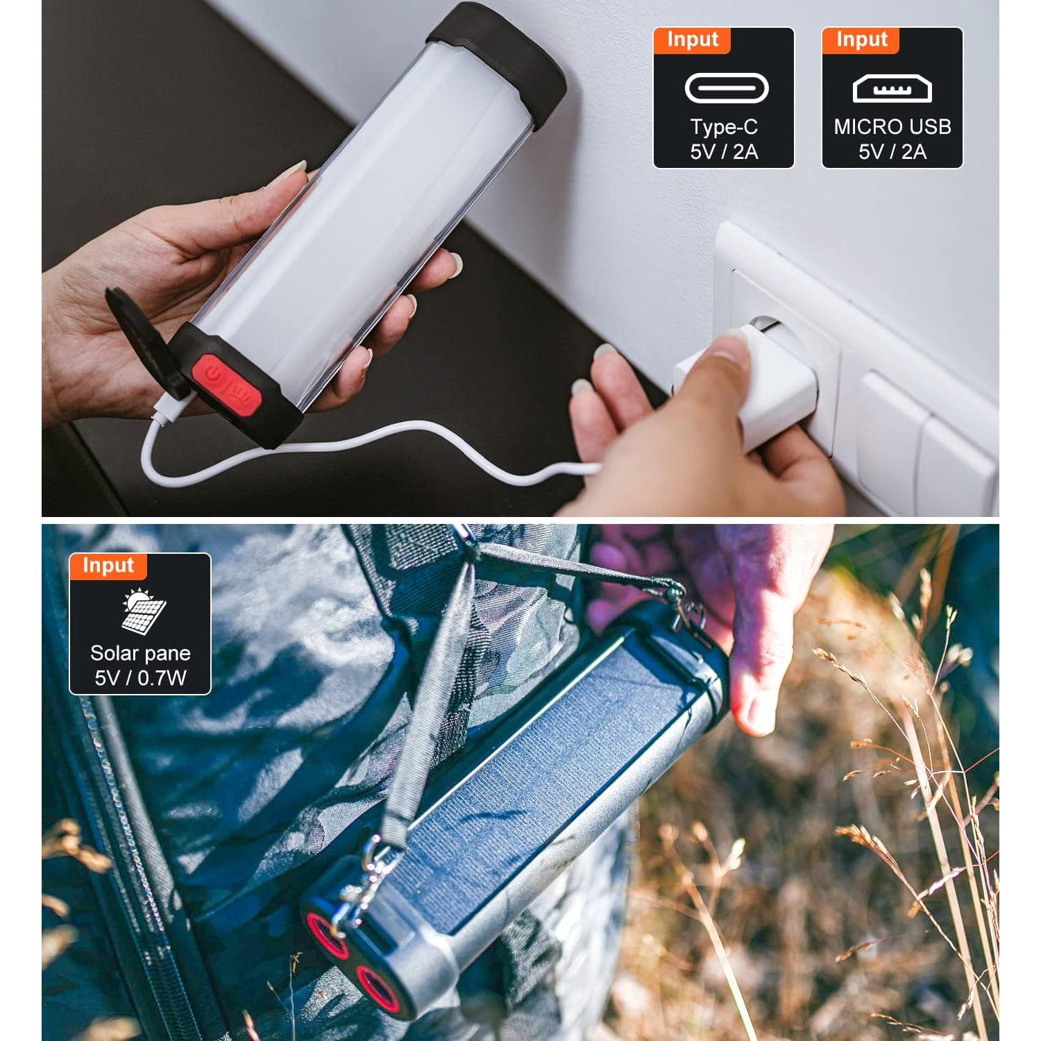 Linterna de Camping Solar ABFOCE 1800LM 3000mAh IP66 13 Modos