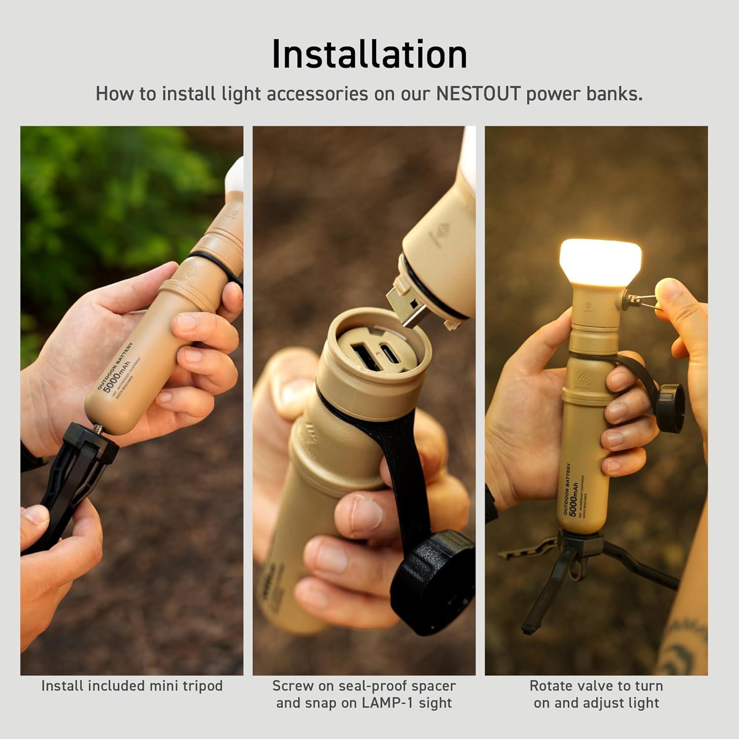 Linterna LED de Camping ELECOM NESTOUT 1000 Lúmenes USB IP44