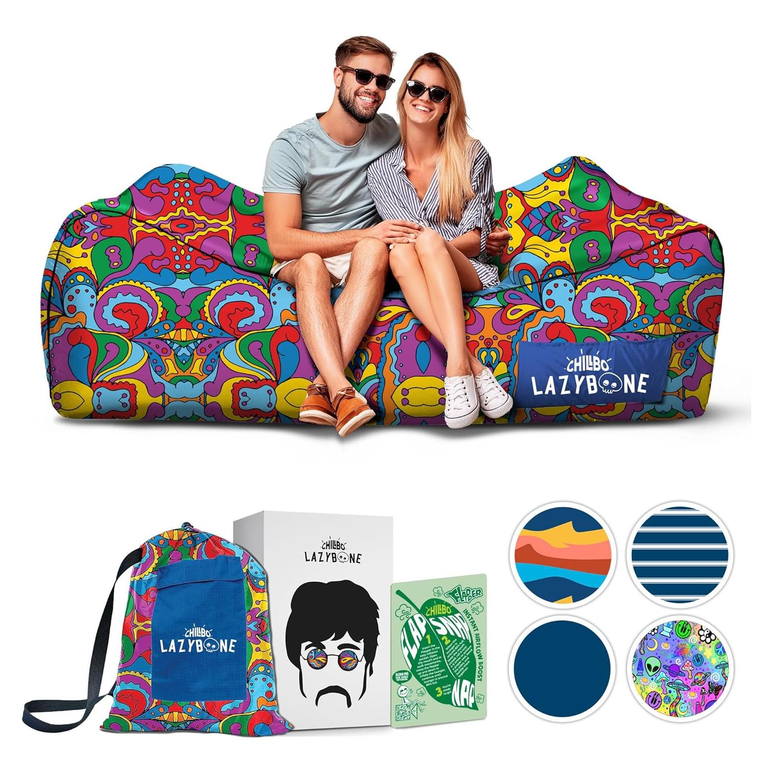 Sofá Inflable Chillbo Flap N Nap - X-Large Psicodélico