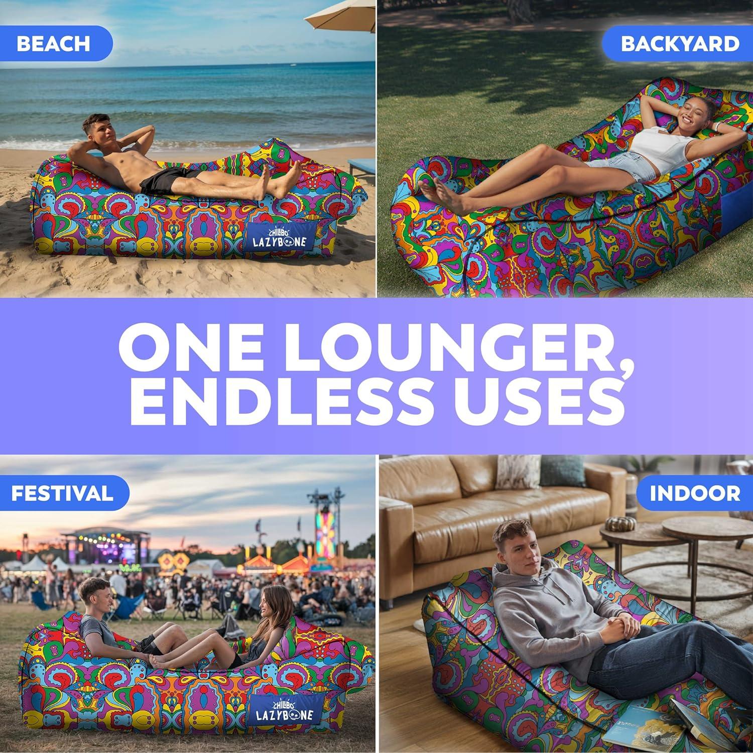 Sofá Inflable Chillbo Flap N Nap - X-Large Psicodélico