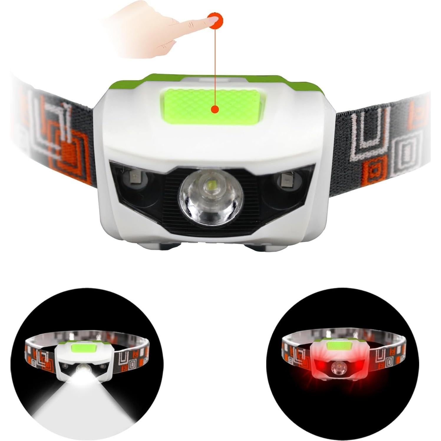 Lámpara Frontal LED MENCH 2 Pcs para Camping y Senderismo