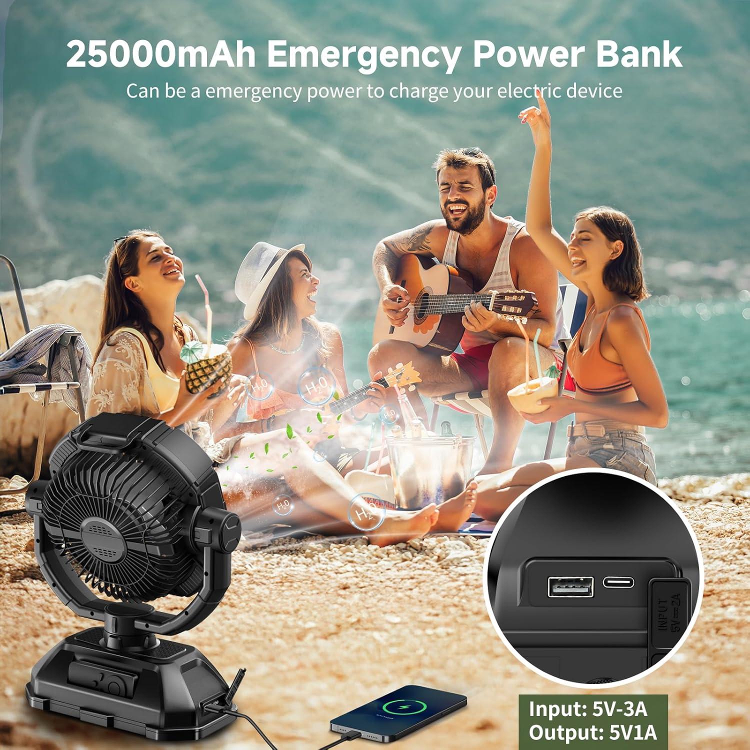 Ventilador de Nebulización Portátil XAP 9" Recargable 25000mAh