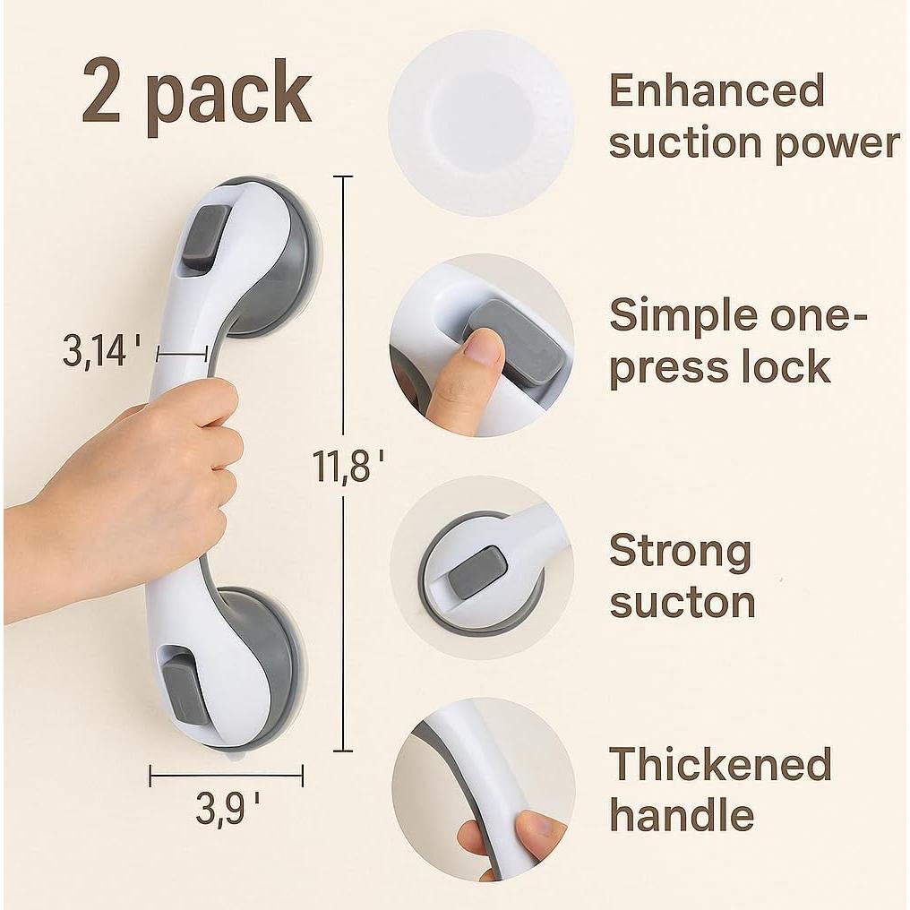 Barras de Agarre para Ducha CIVJET 30 cm 2PK Antideslizantes