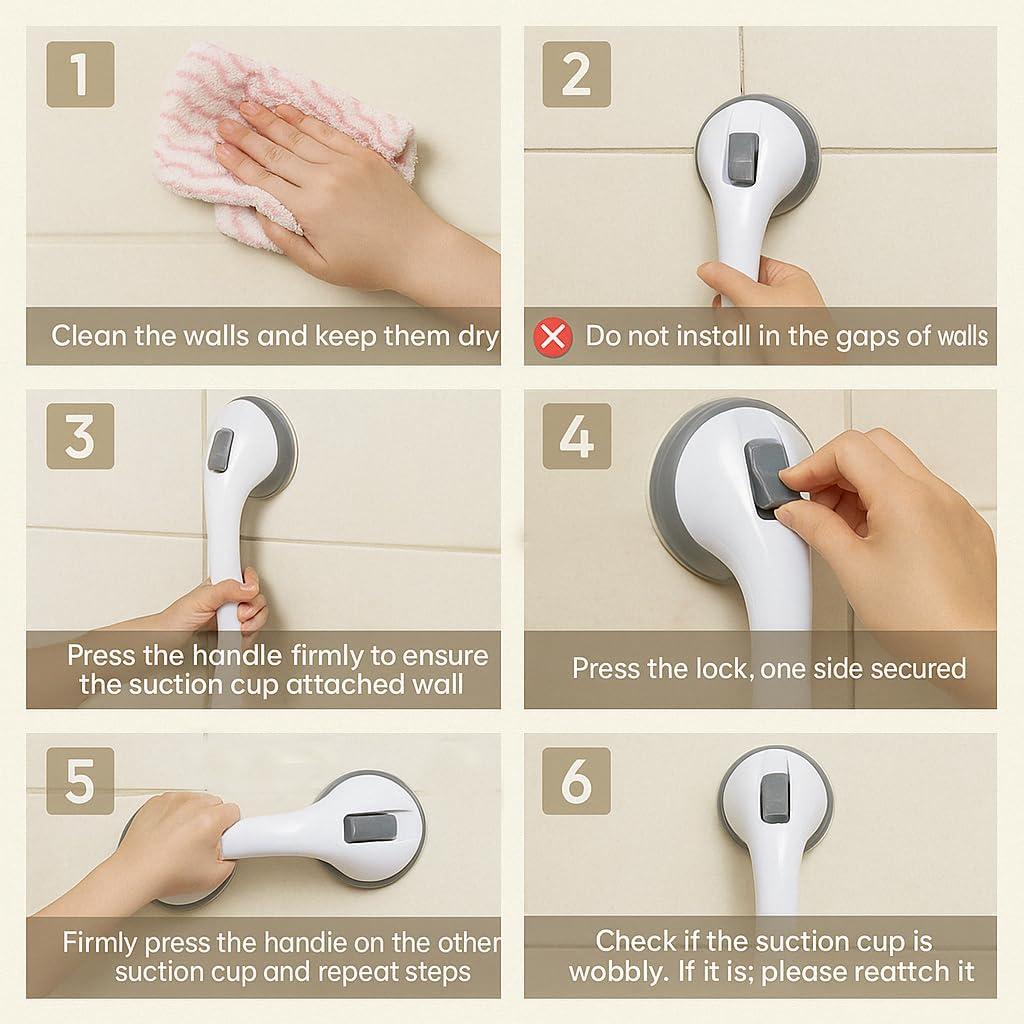 Barras de Agarre para Ducha CIVJET 30 cm 2PK Antideslizantes