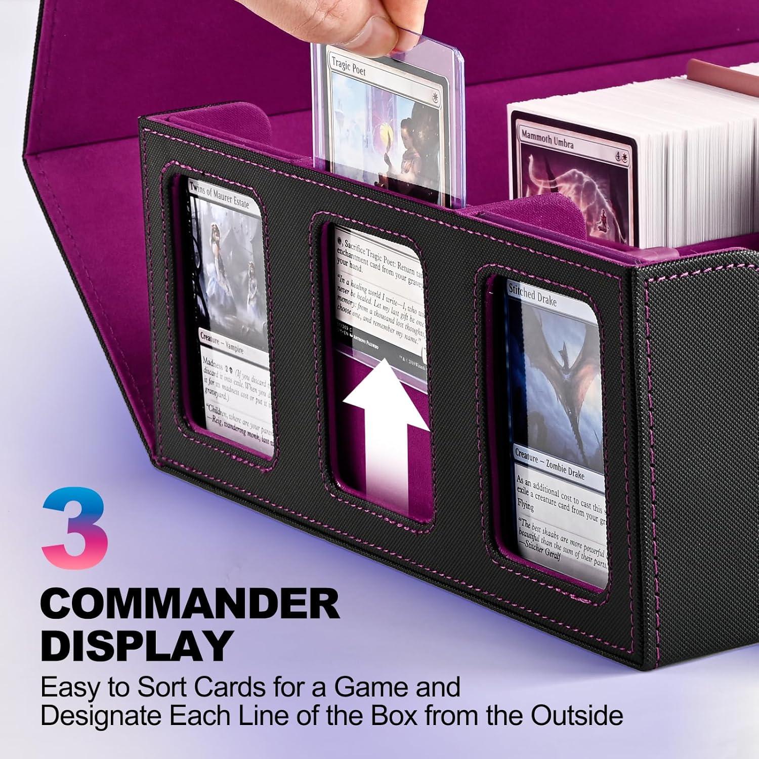 Caja de Almacenamiento de Cartas UAONO 1800+ Negra y Púrpura