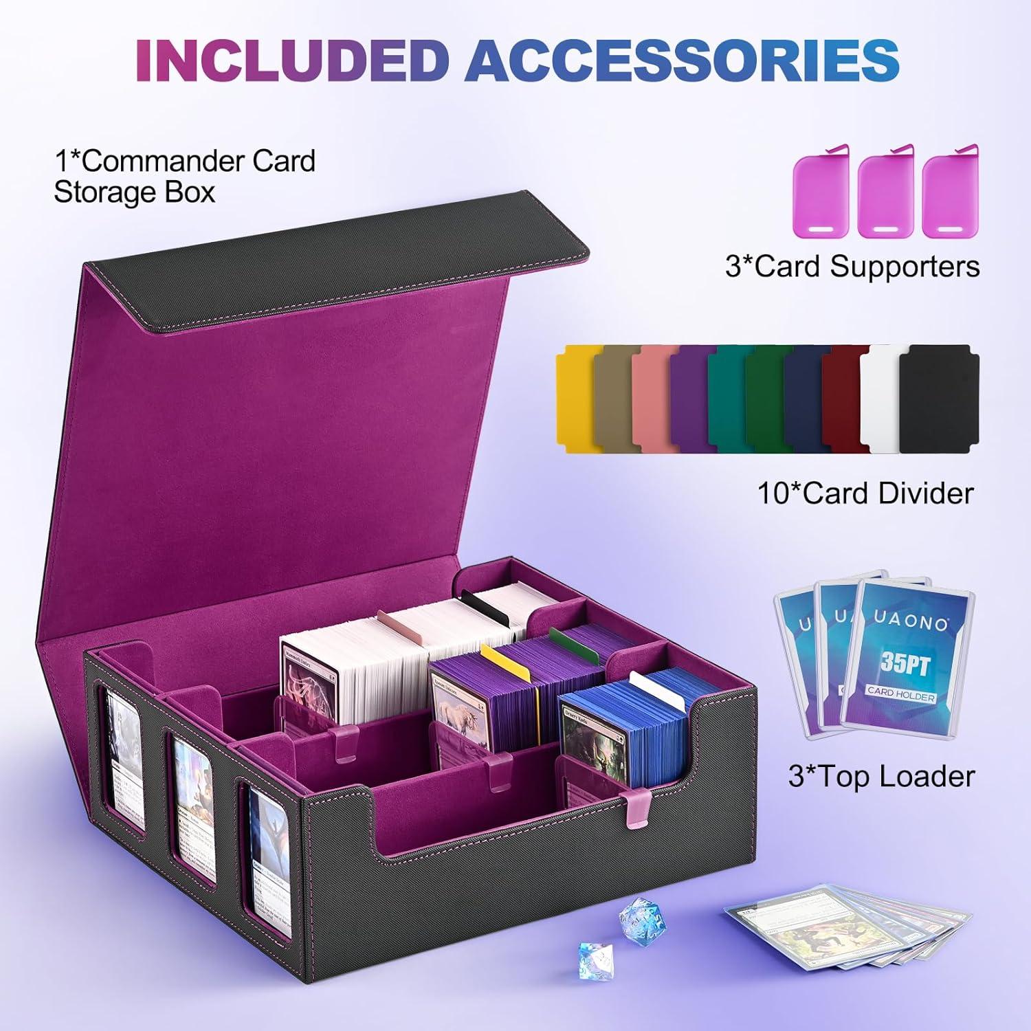 Caja de Almacenamiento de Cartas UAONO 1800+ Negra y Púrpura