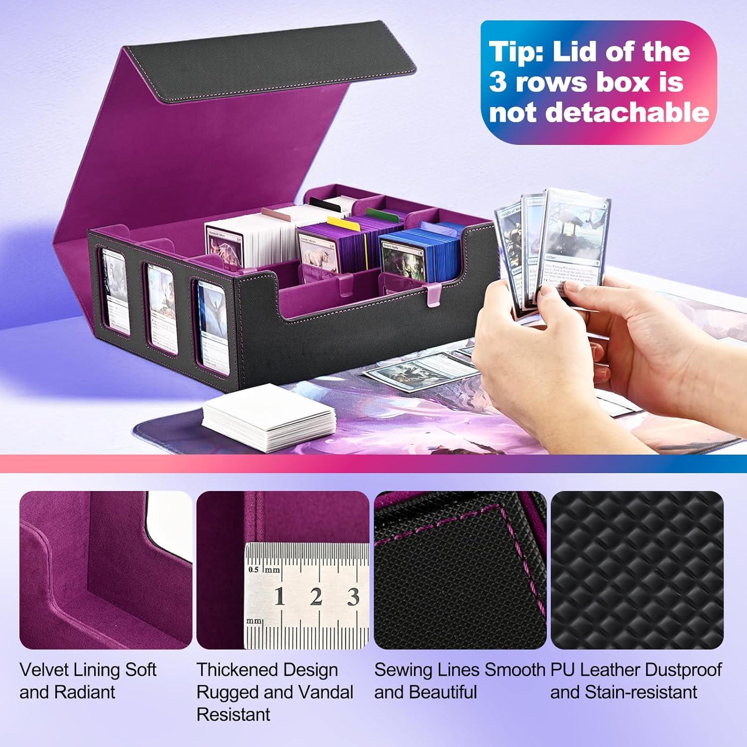 Caja de Almacenamiento de Cartas UAONO 1800+ Negra y Púrpura