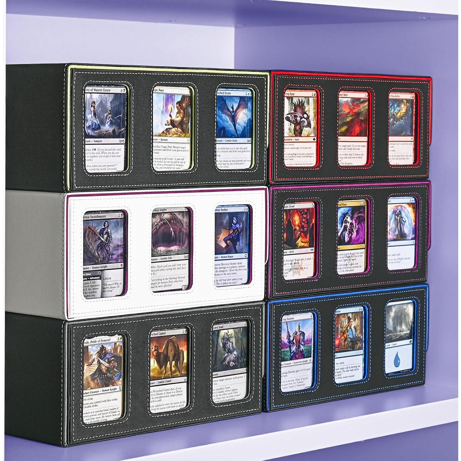 Caja de Almacenamiento de Cartas UAONO 1800+ Negra y Púrpura