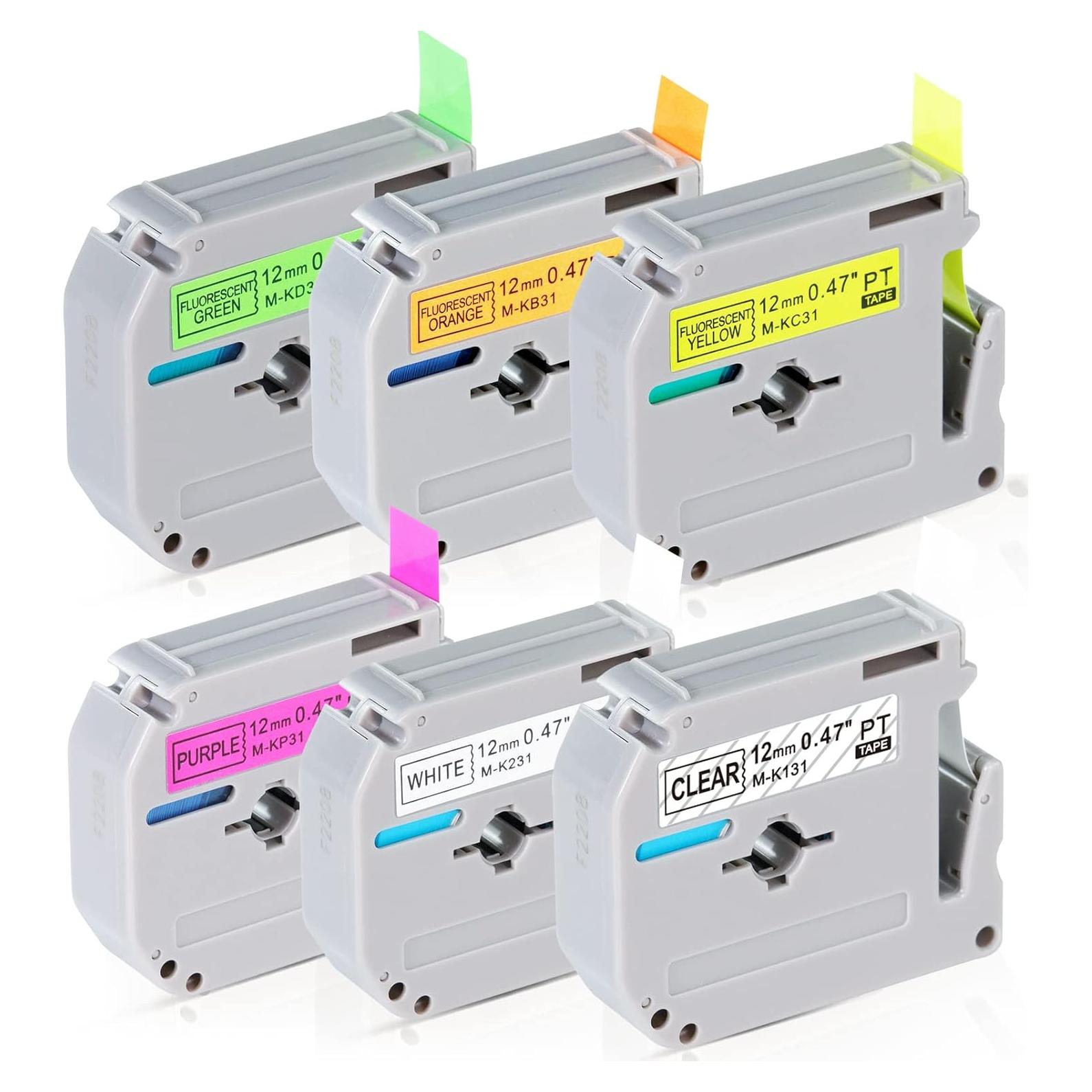 Cintas de Etiqueta Fairesure 12mm Fluorescentes - 6 Unidades