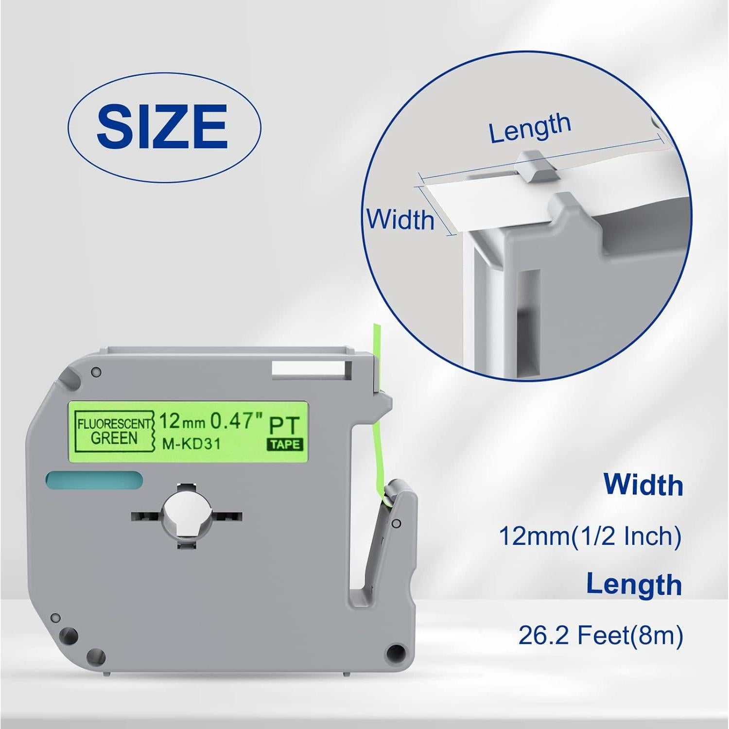 Cintas de Etiqueta Fairesure 12mm Fluorescentes - 6 Unidades