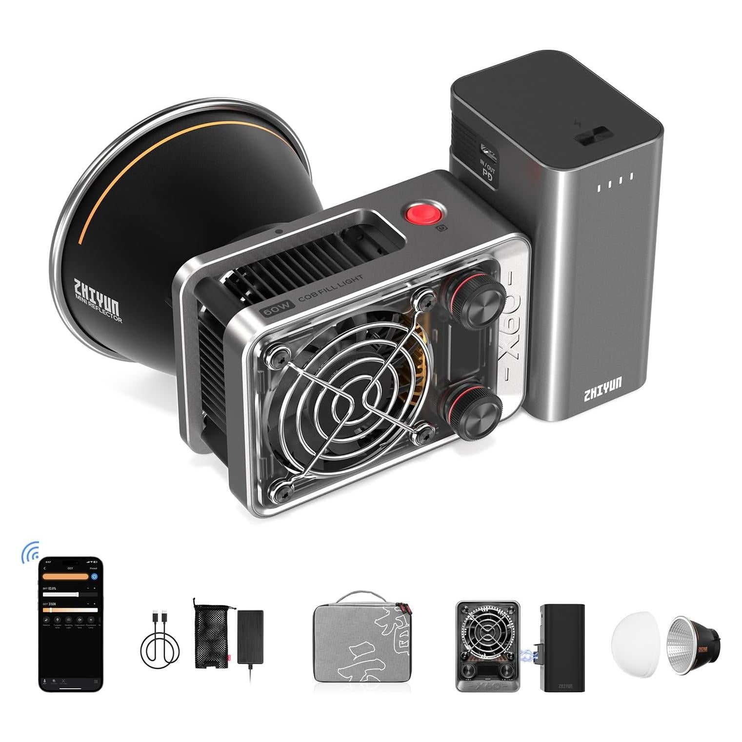 Luz de Video Bi-Color ZHIYUN MOLUS X60 60W con Batería