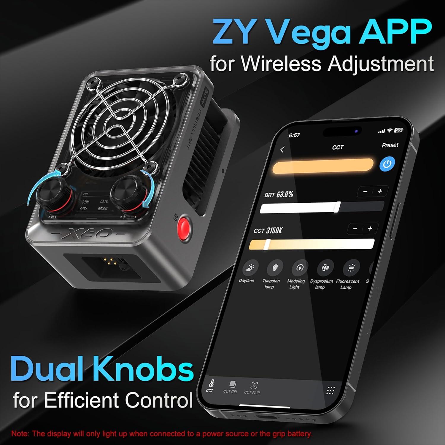 Luz de Video Bi-Color ZHIYUN MOLUS X60 60W con Batería