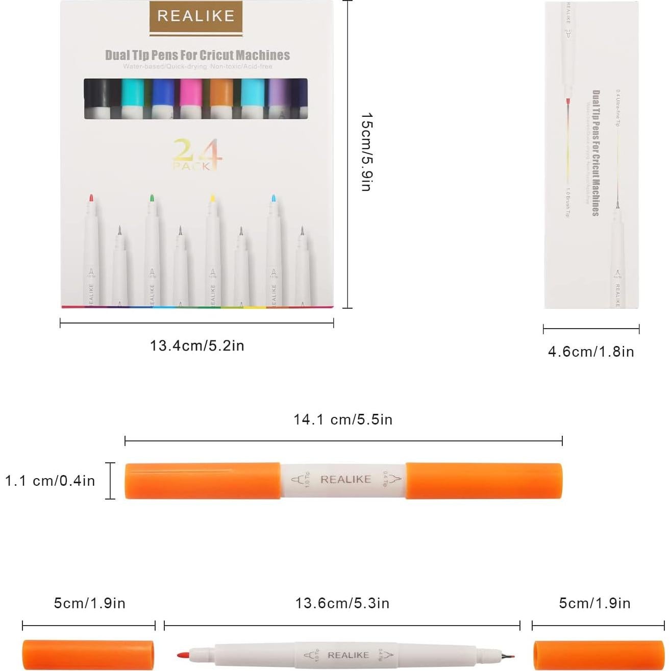 Marcadores Doble Punta REALIKE para Cricut - Set 24 Colores