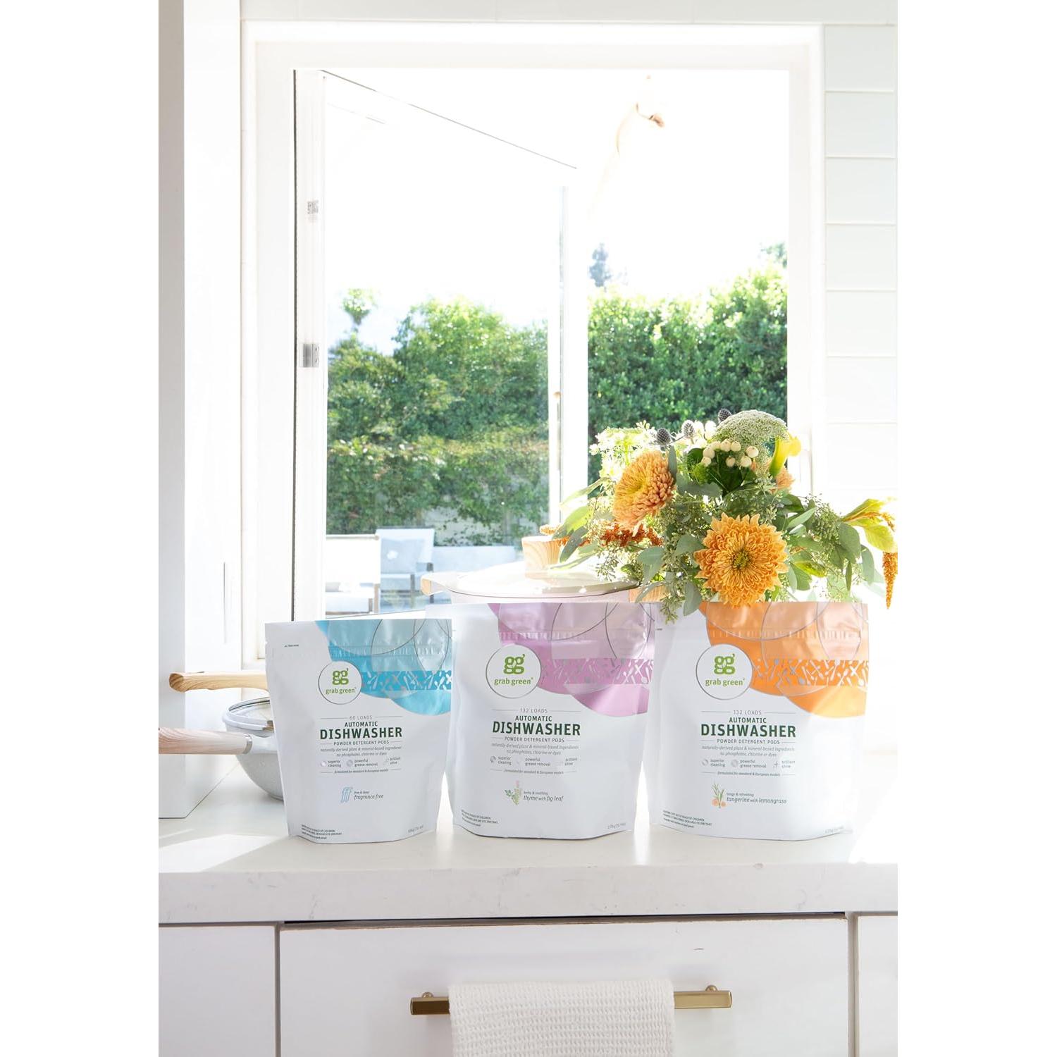 Cápsulas de Detergente para Lavavajillas Grab Green 24 Unidades Sin Fragancia
