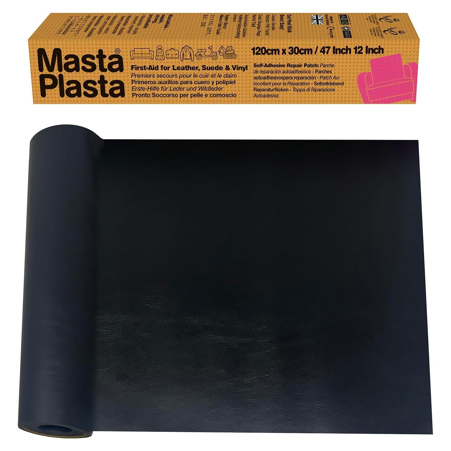 Parches de Reparación de Cuero MastaPlasta 120x30cm Negro