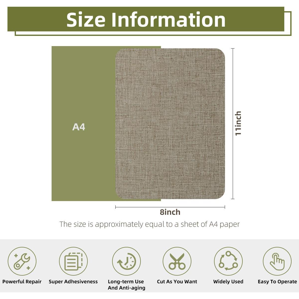 Parches de Tela Autoadhesivos ZESION 20x28 cm Beige 2 Pcs