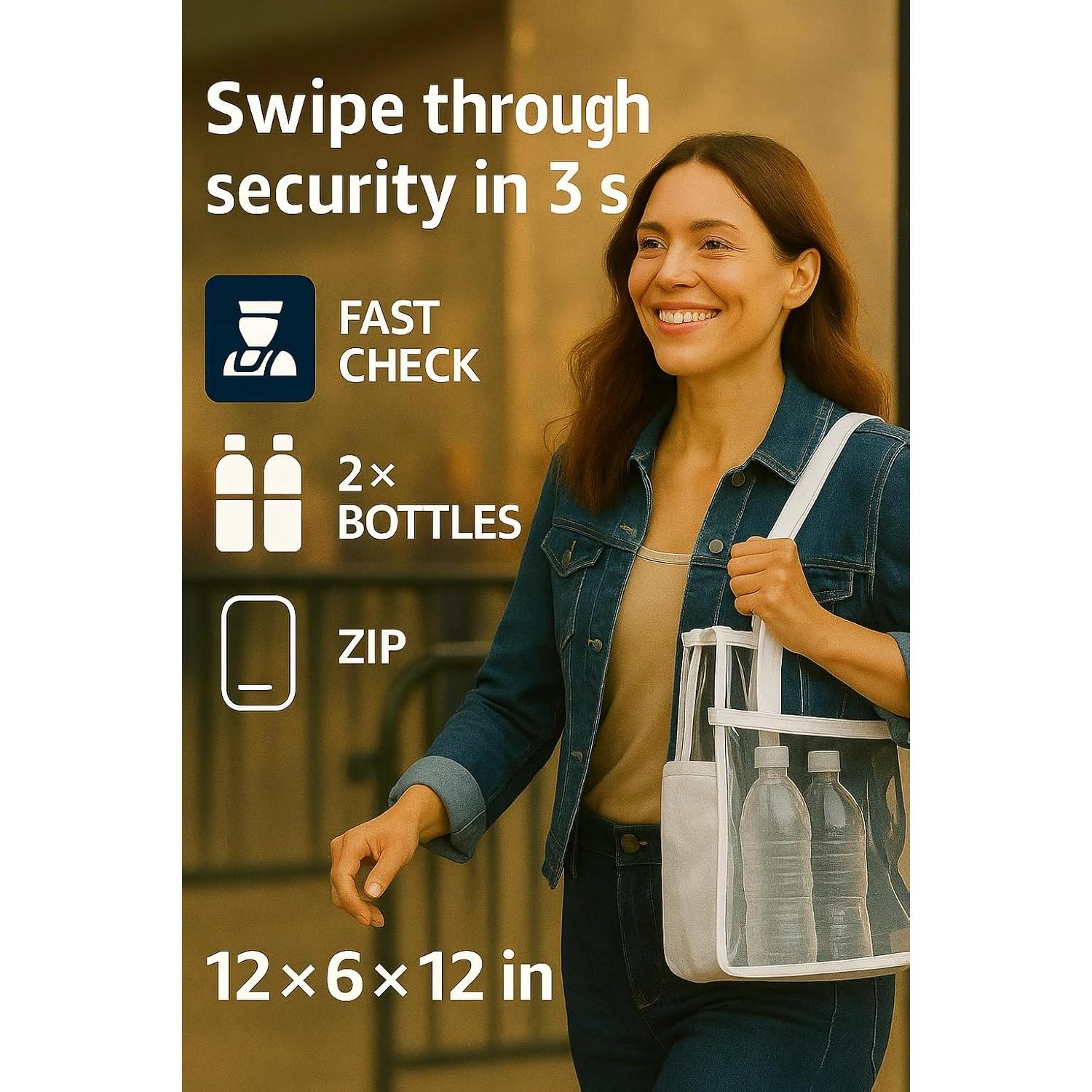 Bolsa Transparente Packism 30x15x30 cm Aprobada para Eventos