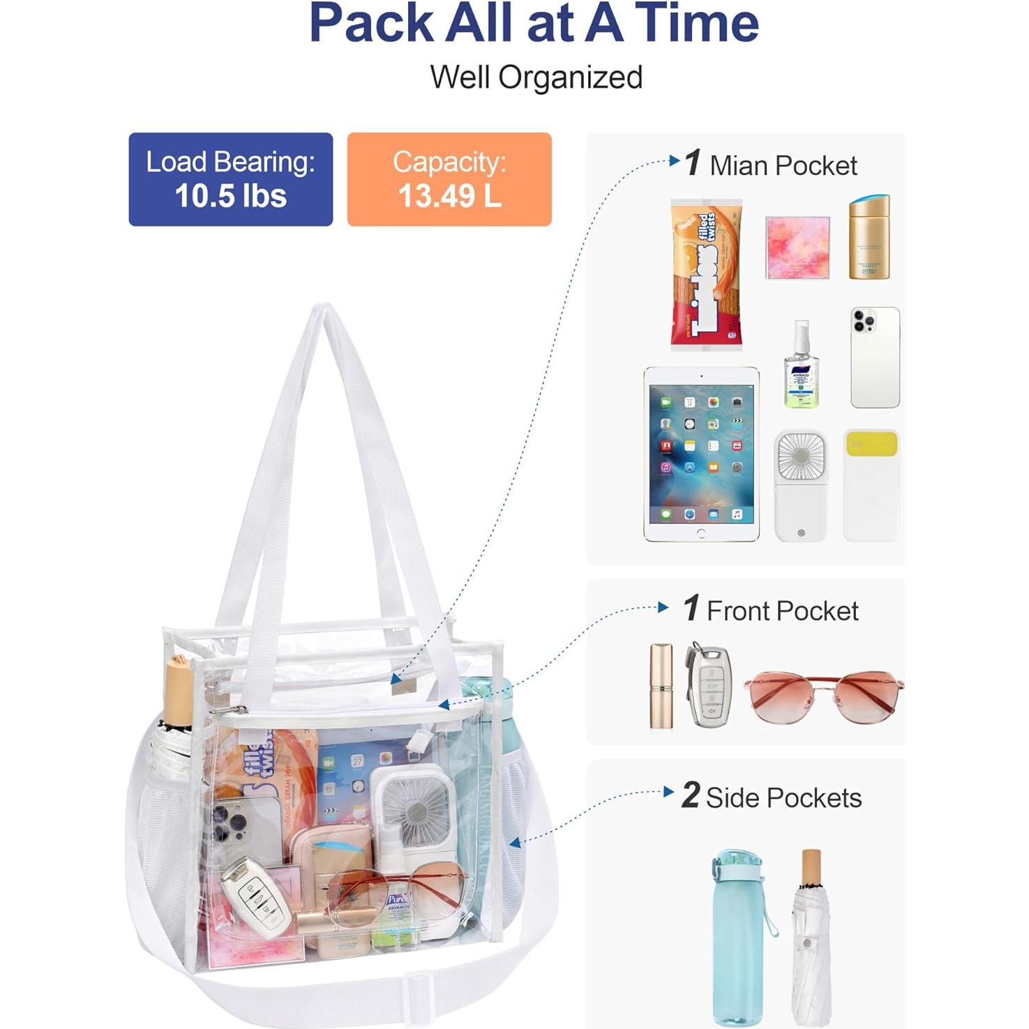 Bolsa Transparente Packism 30x15x30 cm Aprobada para Eventos