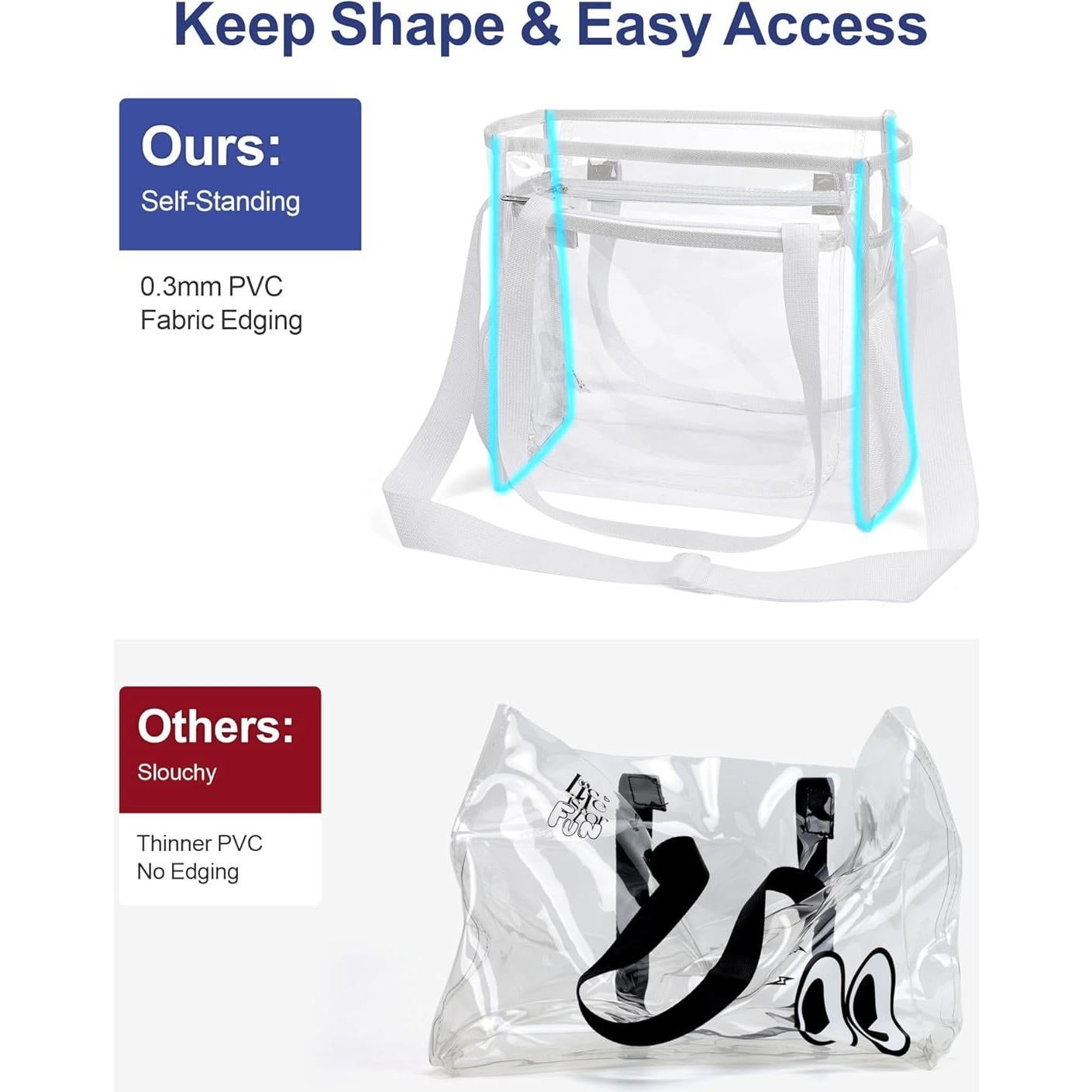 Bolsa Transparente Packism 30x15x30 cm Aprobada para Eventos